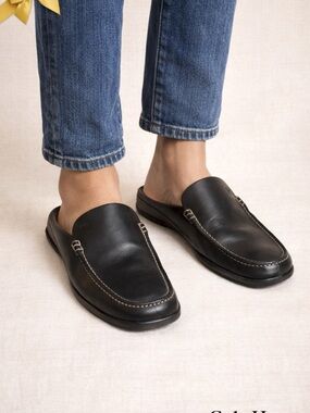 Cole Haan Country Brown Leather Mules Size 6.5B